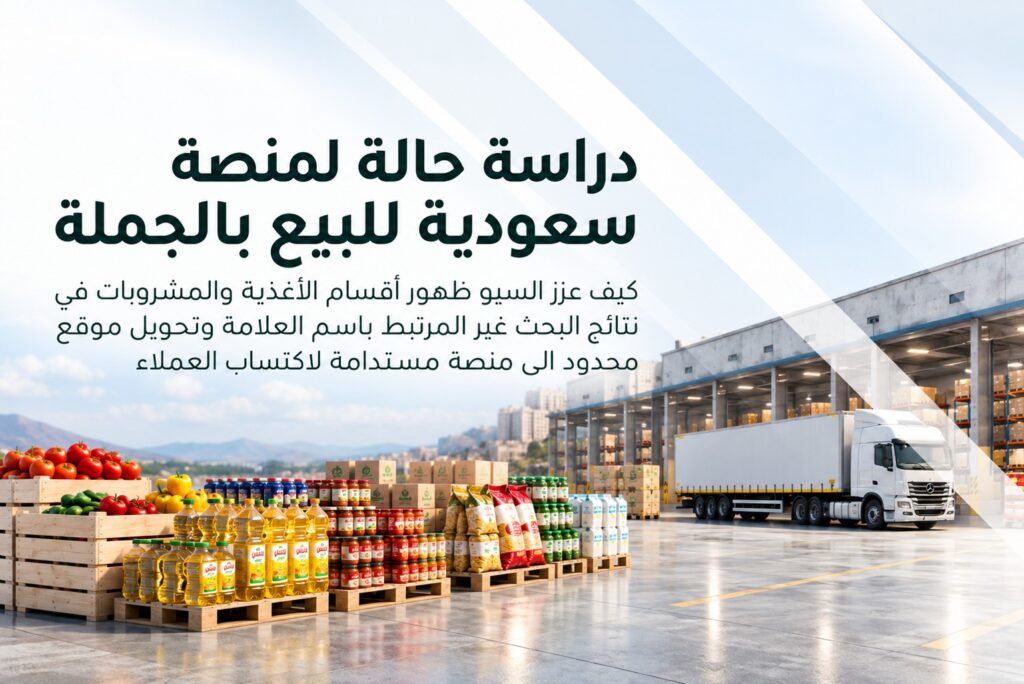دراسة حالة سيو لمنصة بيع جملة للأغذية والمشروبات
